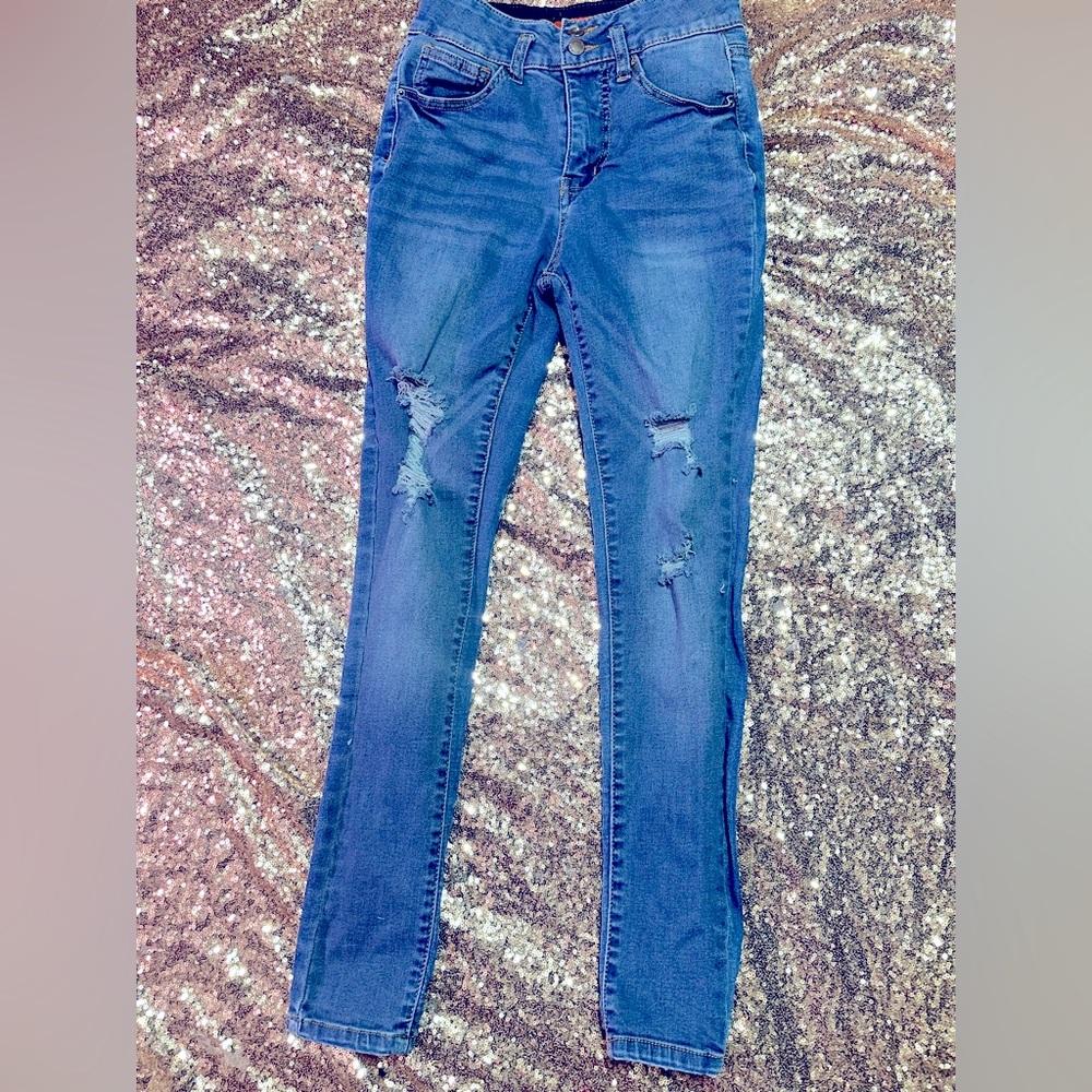 sz 1 wax jean tummy I’m beautiful mid rise medium wash